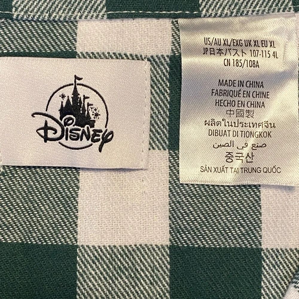 Disney Minnie & Daisy Holiday Sleep Wear Green/White Plaid Pajama Top Women’s XL - Picture 6 of 12